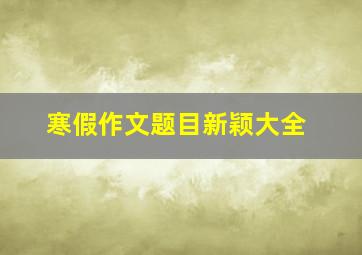 寒假作文题目新颖大全