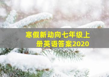 寒假新动向七年级上册英语答案2020