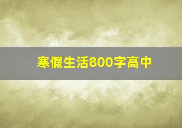 寒假生活800字高中