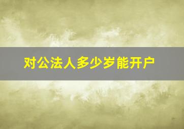 对公法人多少岁能开户