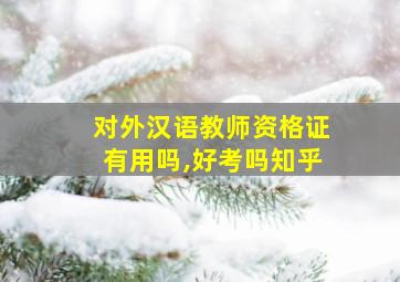 对外汉语教师资格证有用吗,好考吗知乎