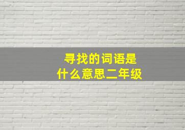 寻找的词语是什么意思二年级