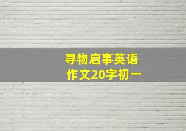 寻物启事英语作文20字初一