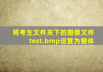 将考生文件夹下的图像文件test.bmp设置为窗体