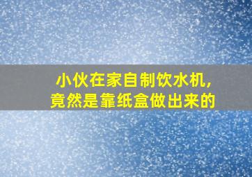 小伙在家自制饮水机,竟然是靠纸盒做出来的