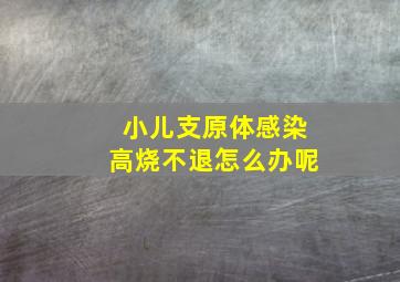 小儿支原体感染高烧不退怎么办呢