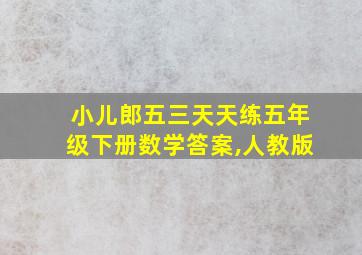 小儿郎五三天天练五年级下册数学答案,人教版