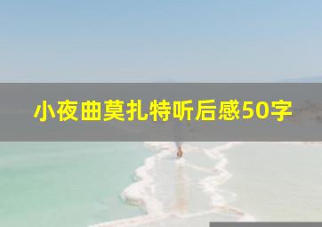 小夜曲莫扎特听后感50字