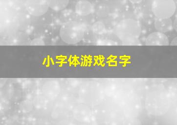 小字体游戏名字