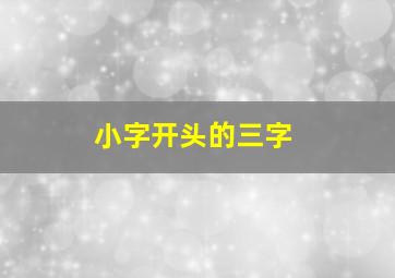 小字开头的三字