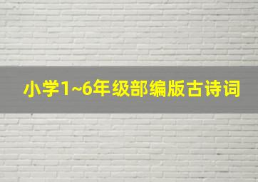 小学1~6年级部编版古诗词