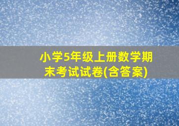 小学5年级上册数学期末考试试卷(含答案)