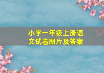 小学一年级上册语文试卷图片及答案