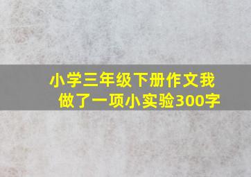 小学三年级下册作文我做了一项小实验300字