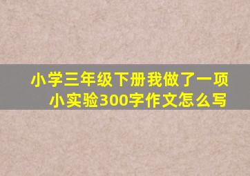 小学三年级下册我做了一项小实验300字作文怎么写