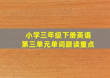 小学三年级下册英语第三单元单词跟读重点