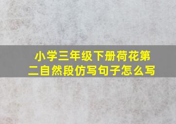 小学三年级下册荷花第二自然段仿写句子怎么写