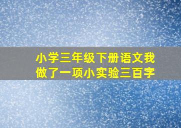 小学三年级下册语文我做了一项小实验三百字