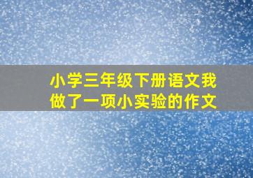 小学三年级下册语文我做了一项小实验的作文