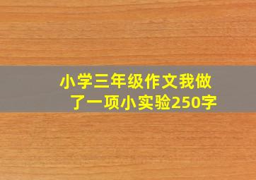 小学三年级作文我做了一项小实验250字