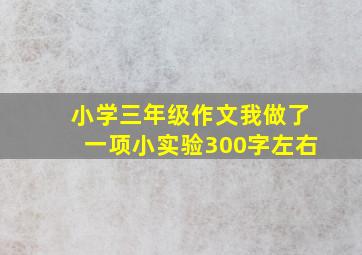 小学三年级作文我做了一项小实验300字左右