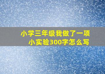 小学三年级我做了一项小实验300字怎么写