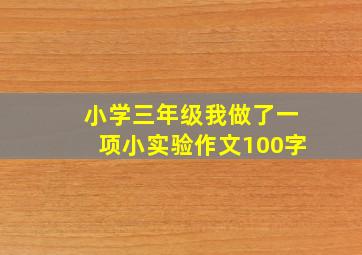 小学三年级我做了一项小实验作文100字