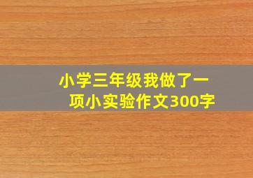 小学三年级我做了一项小实验作文300字