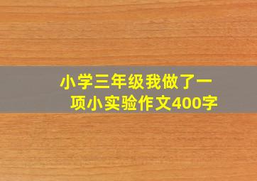 小学三年级我做了一项小实验作文400字