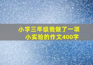 小学三年级我做了一项小实验的作文400字