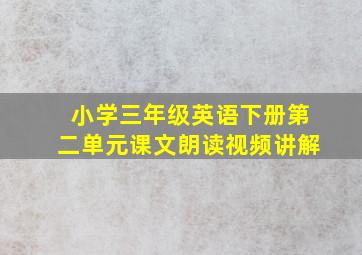 小学三年级英语下册第二单元课文朗读视频讲解