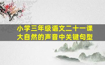 小学三年级语文二十一课大自然的声音中关键句型