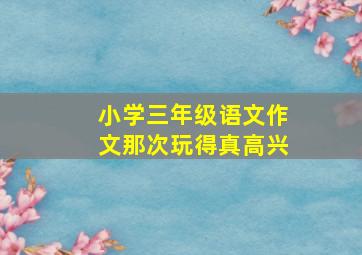 小学三年级语文作文那次玩得真高兴