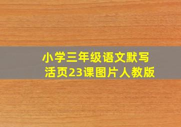 小学三年级语文默写活页23课图片人教版