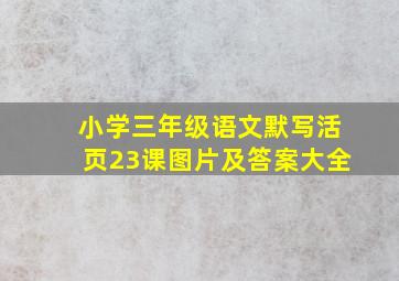 小学三年级语文默写活页23课图片及答案大全