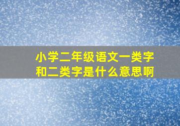 小学二年级语文一类字和二类字是什么意思啊