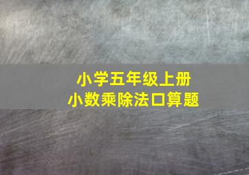 小学五年级上册小数乘除法口算题