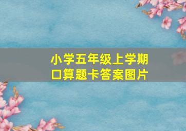 小学五年级上学期口算题卡答案图片