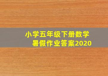 小学五年级下册数学暑假作业答案2020