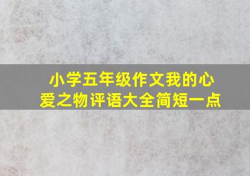 小学五年级作文我的心爱之物评语大全简短一点