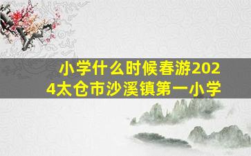 小学什么时候春游2024太仓市沙溪镇第一小学