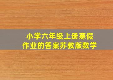 小学六年级上册寒假作业的答案苏教版数学