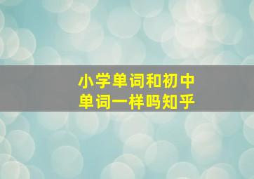 小学单词和初中单词一样吗知乎