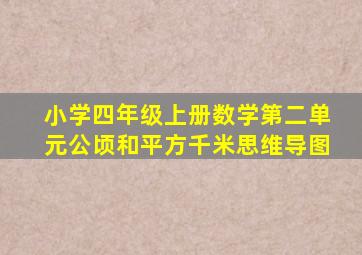 小学四年级上册数学第二单元公顷和平方千米思维导图