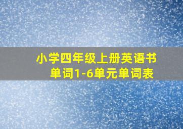 小学四年级上册英语书单词1-6单元单词表