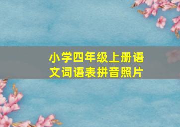 小学四年级上册语文词语表拼音照片