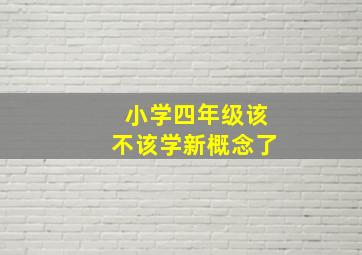 小学四年级该不该学新概念了