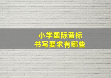 小学国际音标书写要求有哪些