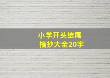 小学开头结尾摘抄大全20字