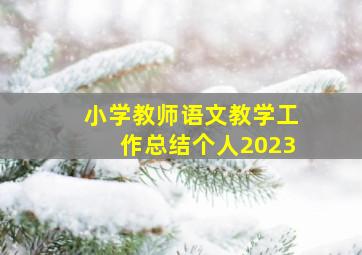 小学教师语文教学工作总结个人2023